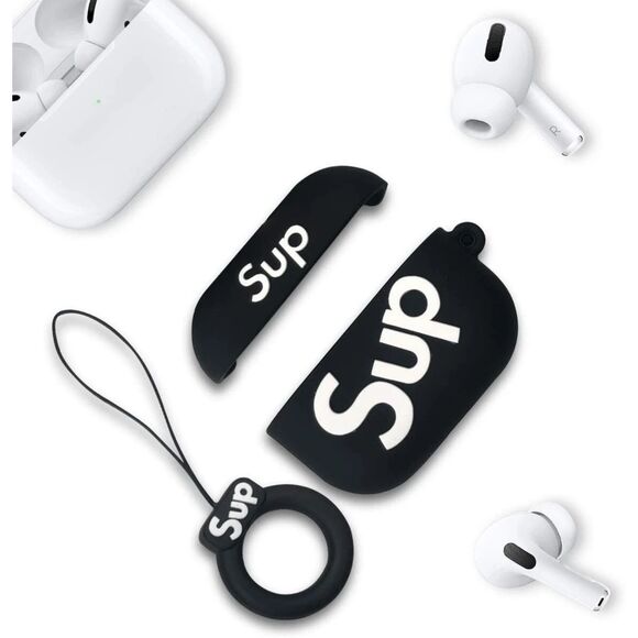 Apple AirPods Pro (Gen 1&2) Case/Cover - Black Sup Silicone Airpods Pro Cover - Picture 1 of 8